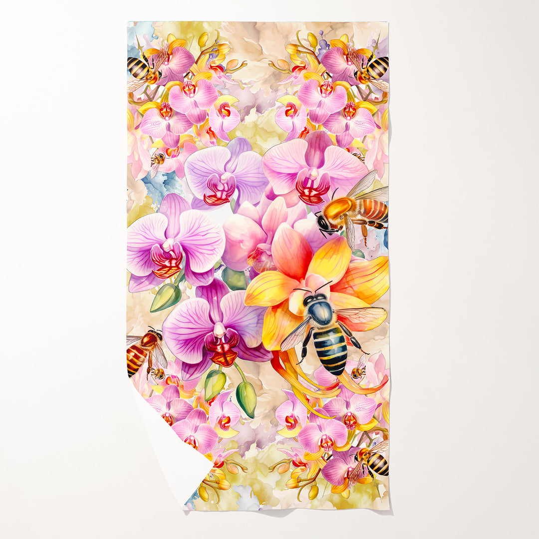 Abeilles (panneau) - Serviette de plage en microfibre