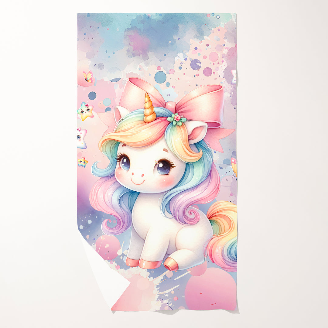 Licornes sucrées (panneau) - Serviette de plage en microfibre