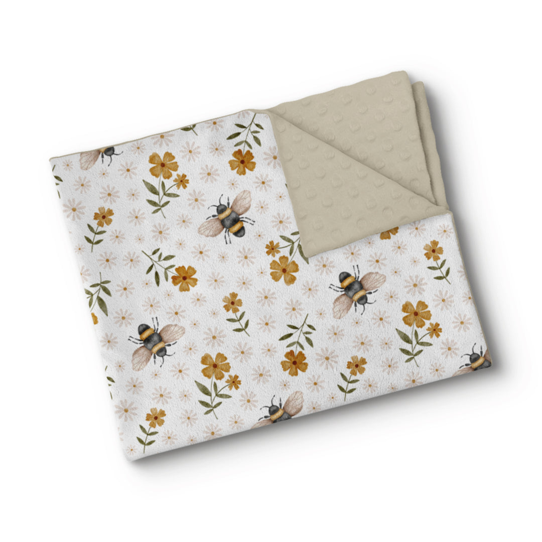 Abeilles butineuses - Couverture de minky