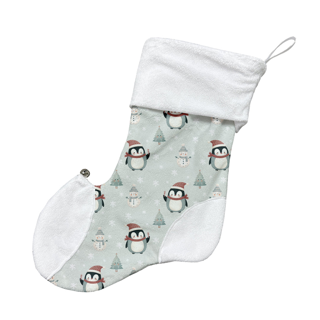 Pingouins et sapins (sauge) - Bas de Noël