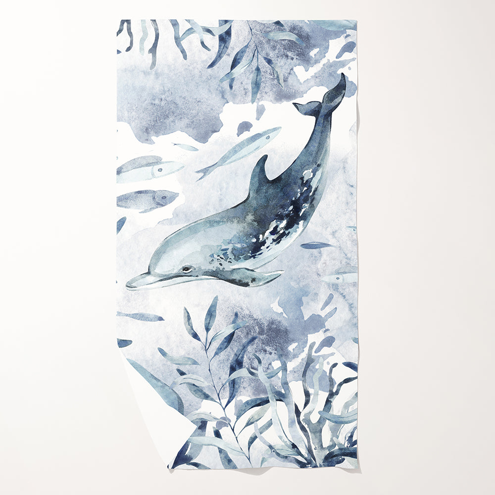 Seabed (Dolphin) - Microfiber Beach Towel
