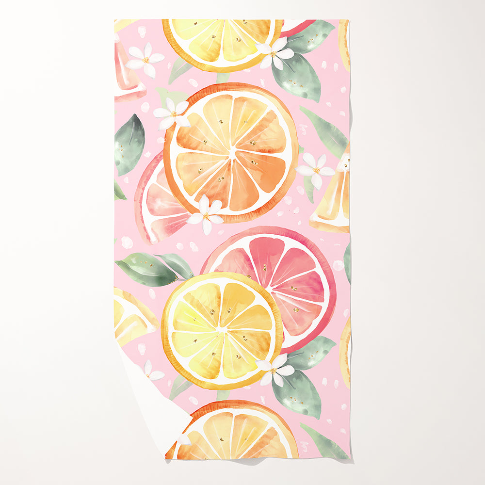 Tranches d'agrumes - Serviette de plage en microfibre