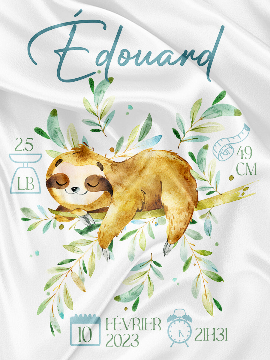 Paresseux (blanc) - Couverture de naissance