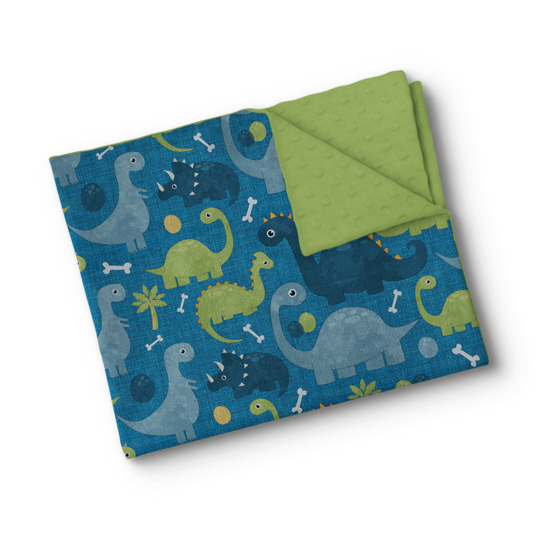 Dinos navy - BABY minky blanket