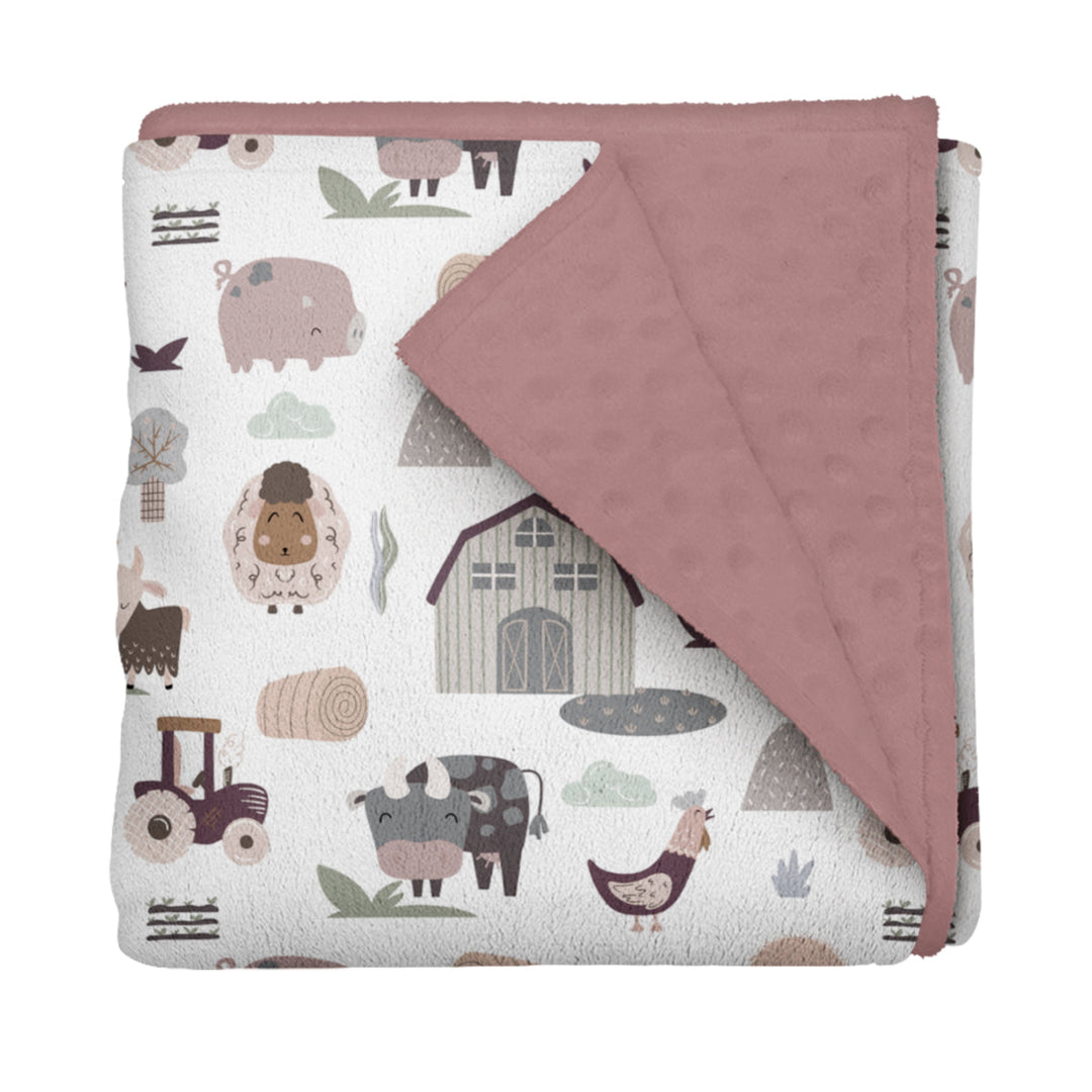 L'heure de la récolte (rose) - Couverture de minky