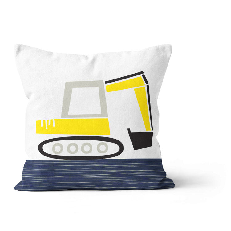 Chantier de rêve (jaune) - housse de coussin décoratif