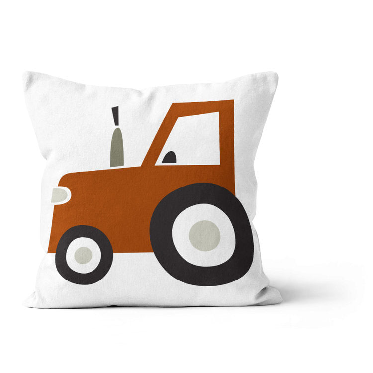 Chantier de rêve (rouge) - housse de coussin décoratif
