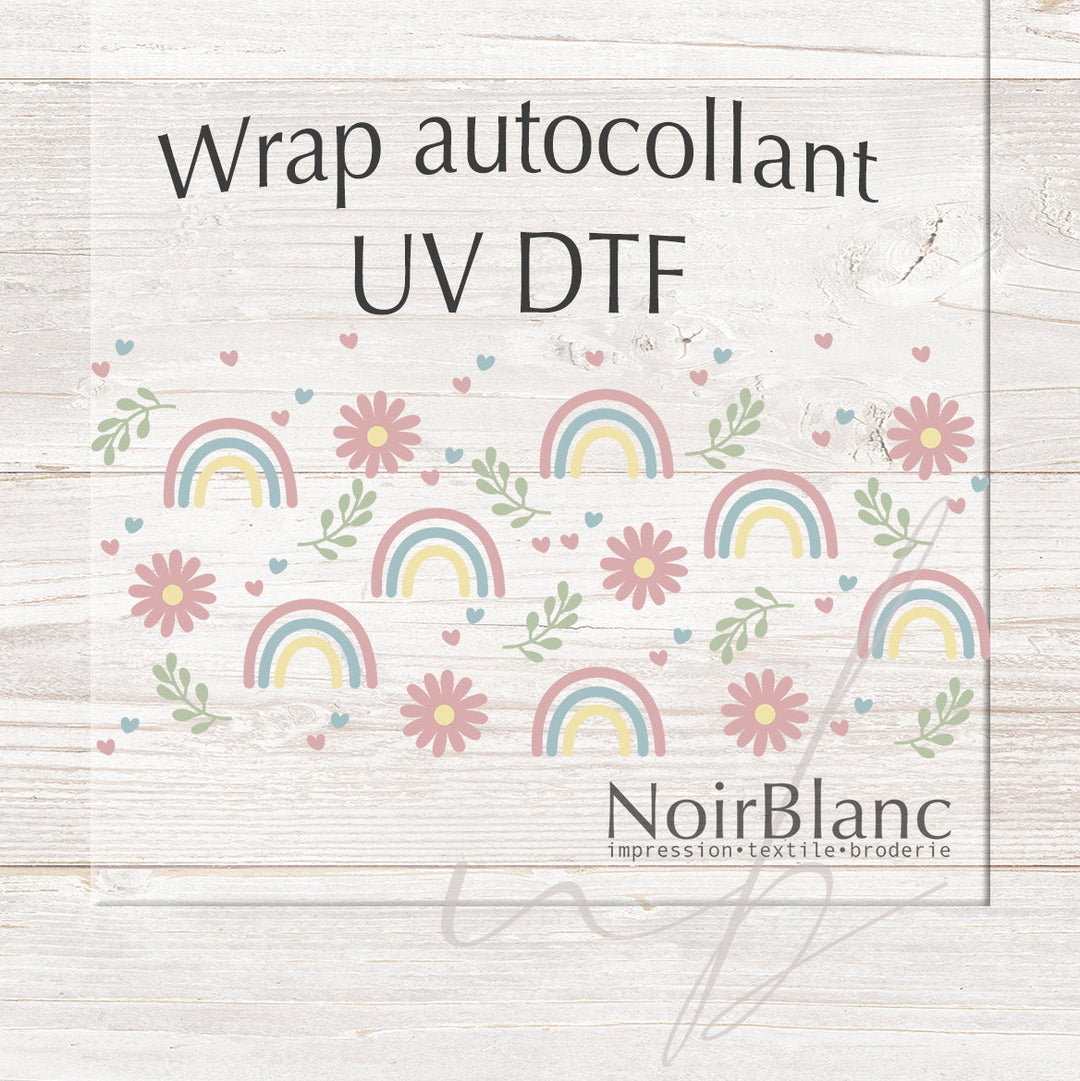 Verre Arc-en-ciel daisie / Autocollant UV DTF