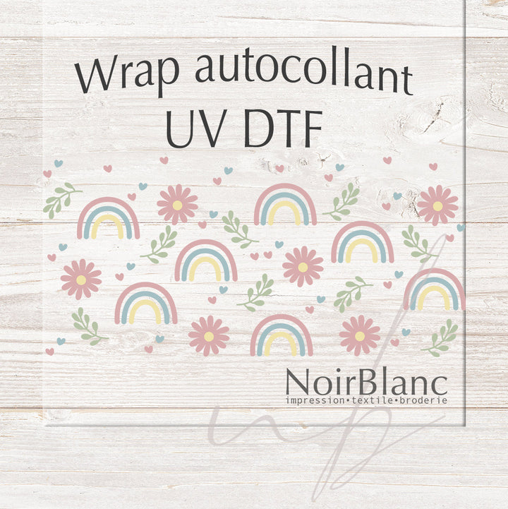 Verre Arc-en-ciel daisie / Autocollant UV DTF
