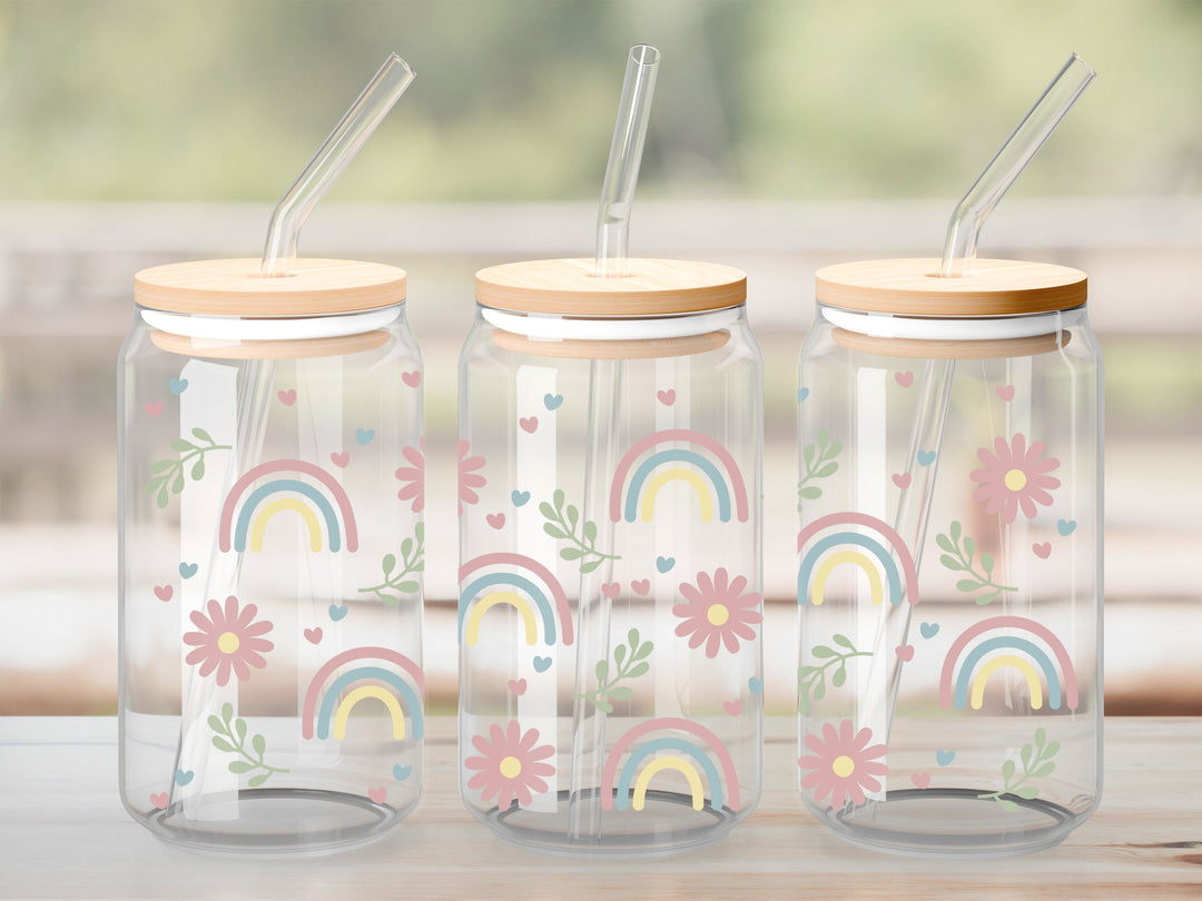 Verre Arc-en-ciel daisie / Autocollant UV DTF