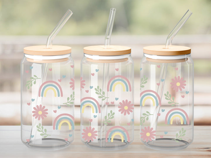 Verre Arc-en-ciel daisie / Autocollant UV DTF