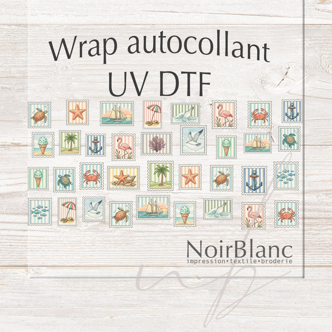 Verre Beach stamp / Autocollant UV DTF