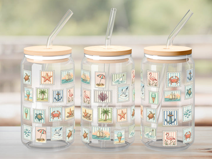 Verre Beach stamp / Autocollant UV DTF