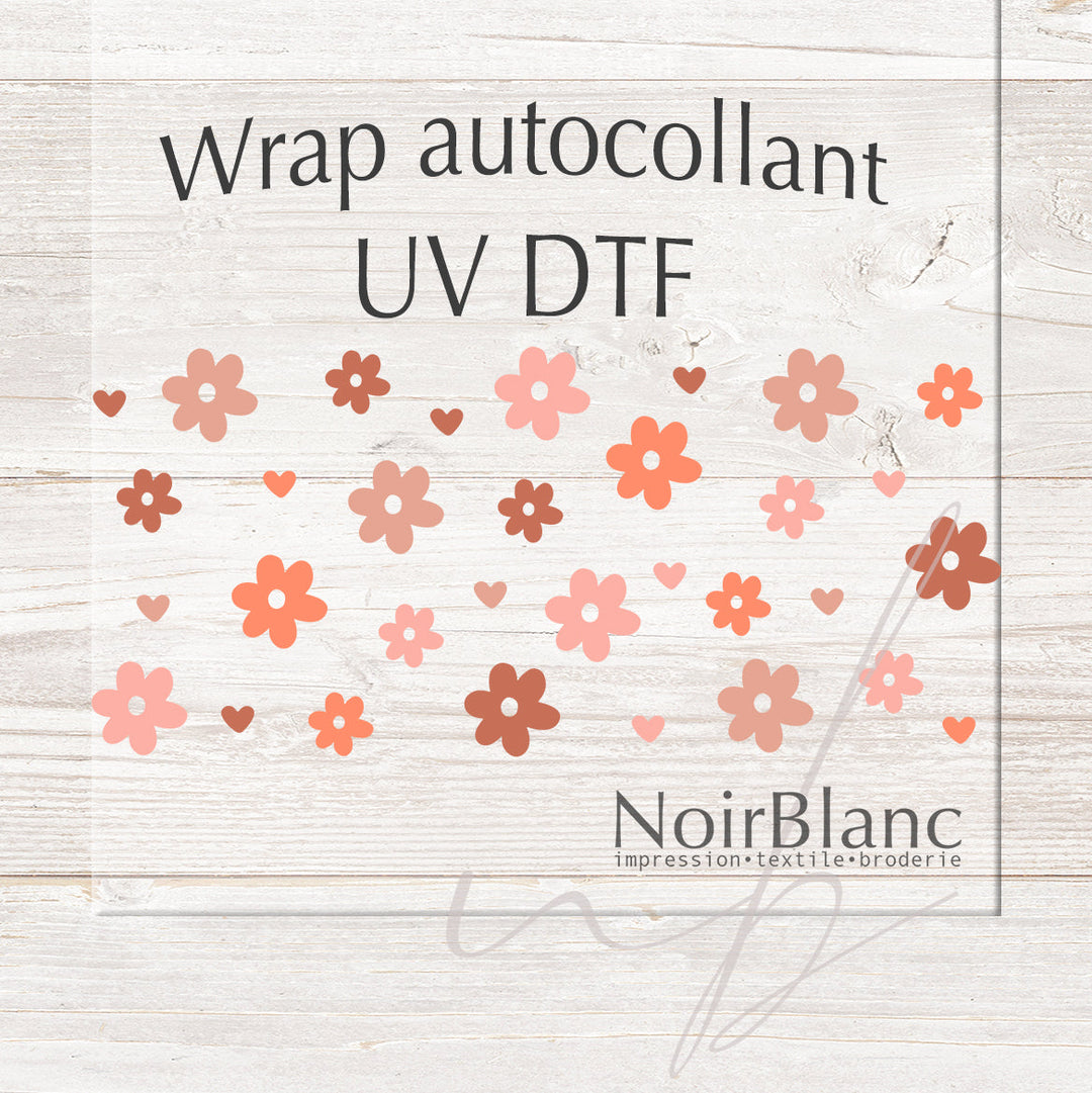 Verre Boho floral / Autocollant UV DTF