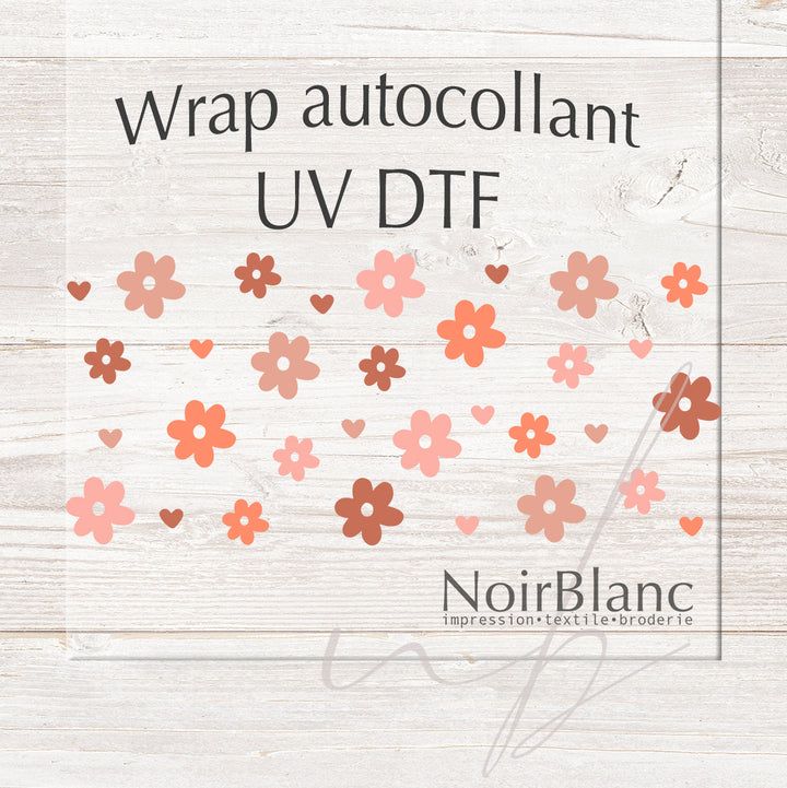 Verre Boho floral / Autocollant UV DTF