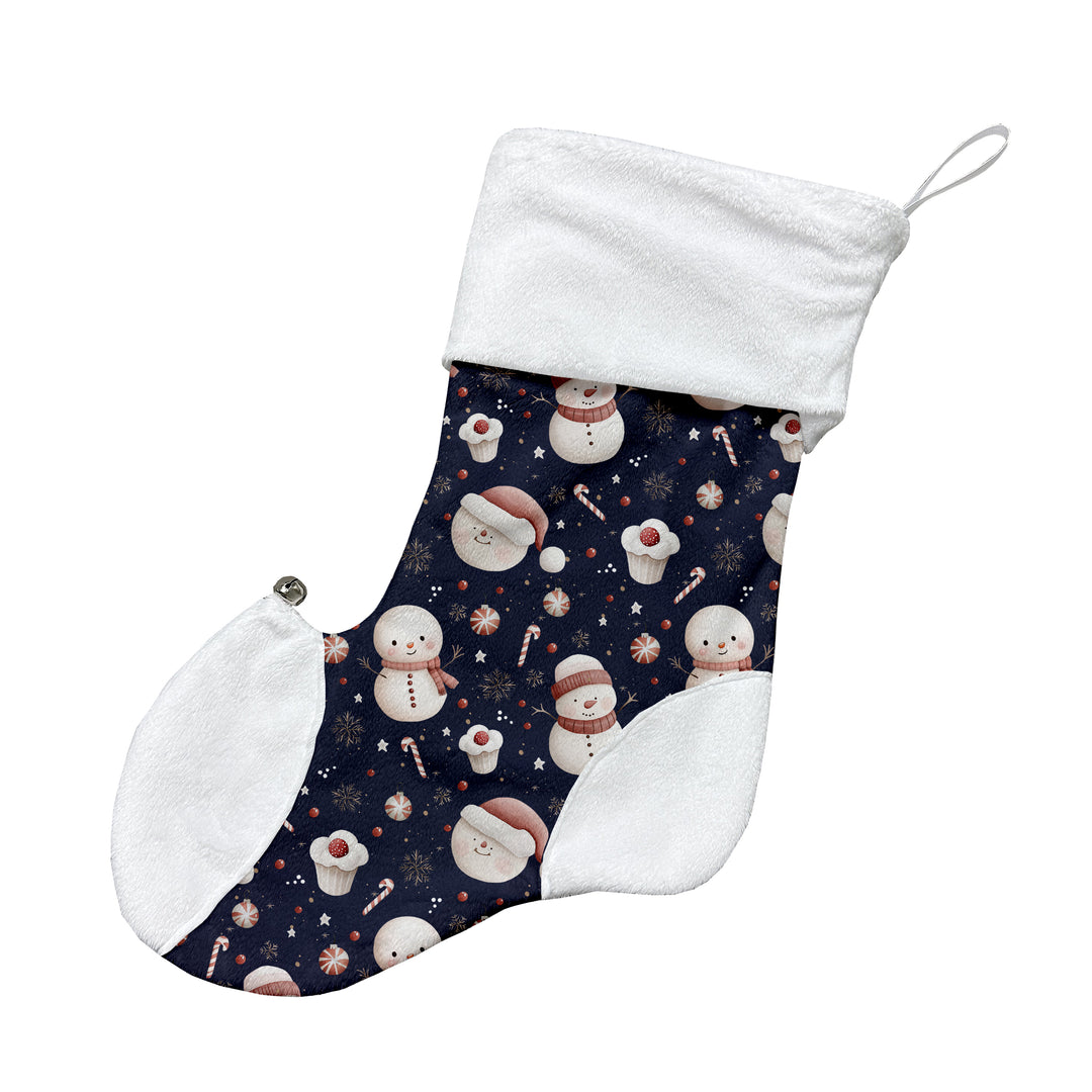Bonhomme de neige scintillant navy - Bas de Noël
