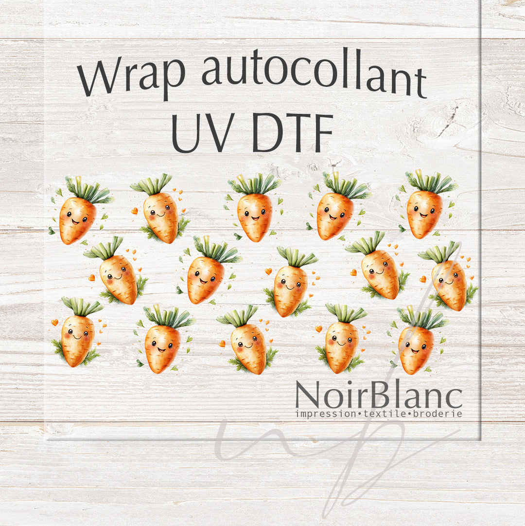 Verre Carotte kawaii / Autocollant UV DTF