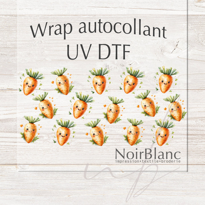 Verre Carotte kawaii / Autocollant UV DTF