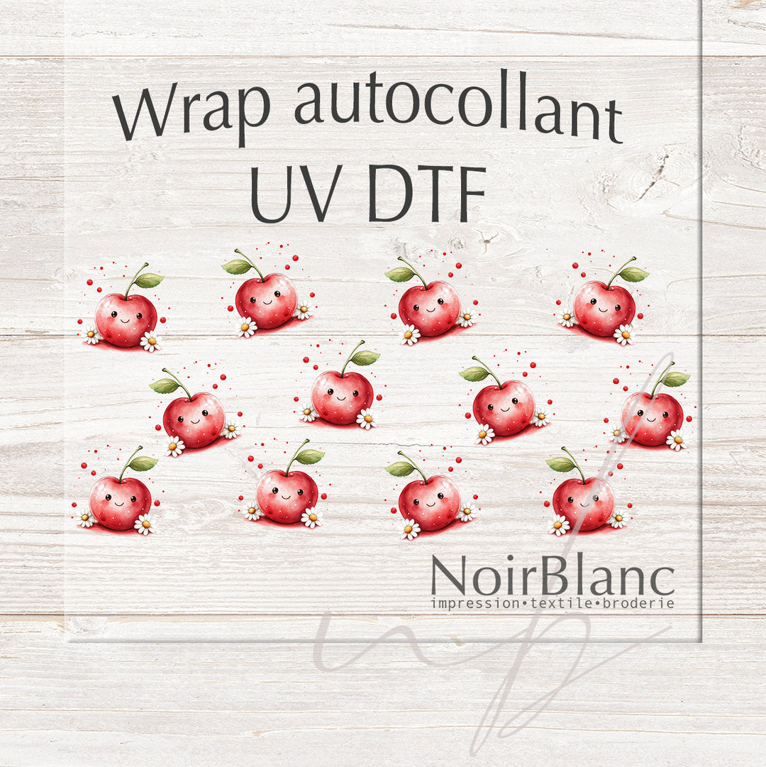 Verre Cerises daisie / Autocollant UV DTF