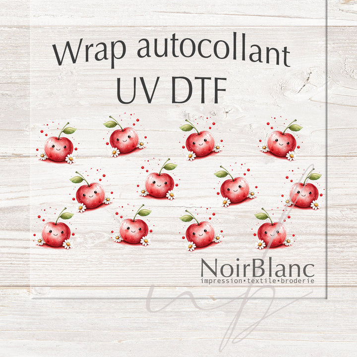 Verre Cerises daisie / Autocollant UV DTF
