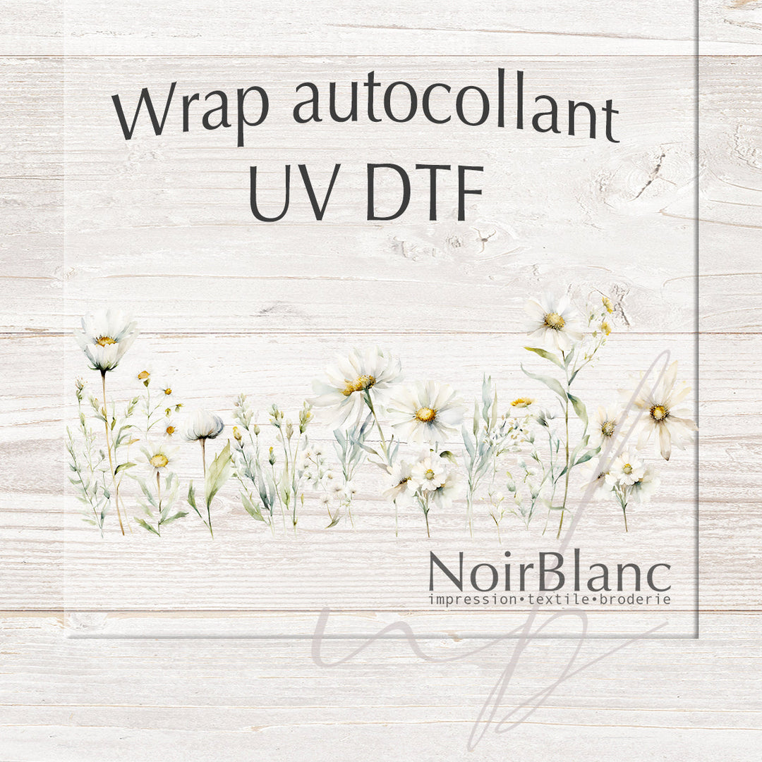 Verre Champ de marguerites / Autocollant UV DTF