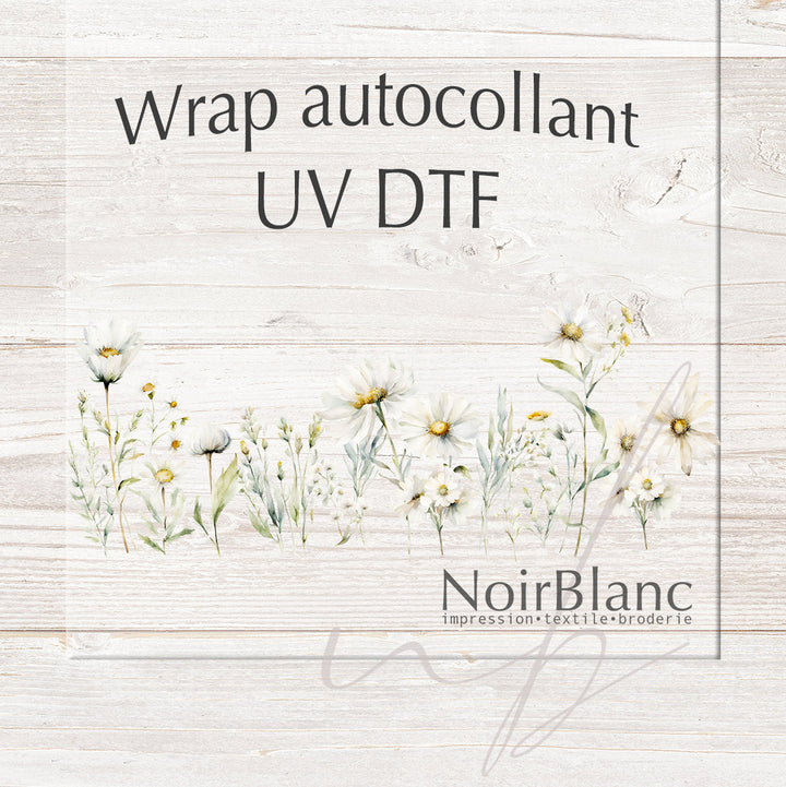 Verre Champ de marguerites / Autocollant UV DTF