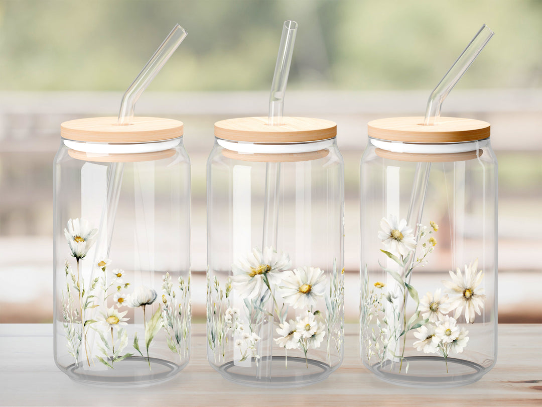 Verre Champ de marguerites / Autocollant UV DTF