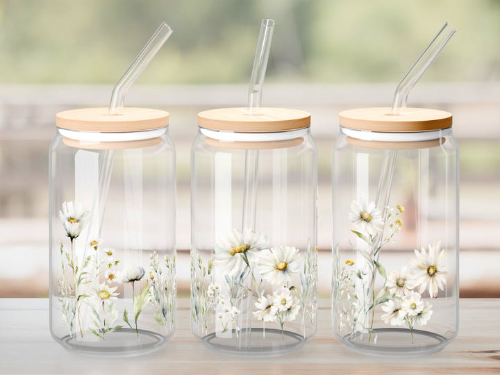 Verre Champ de marguerites / Autocollant UV DTF