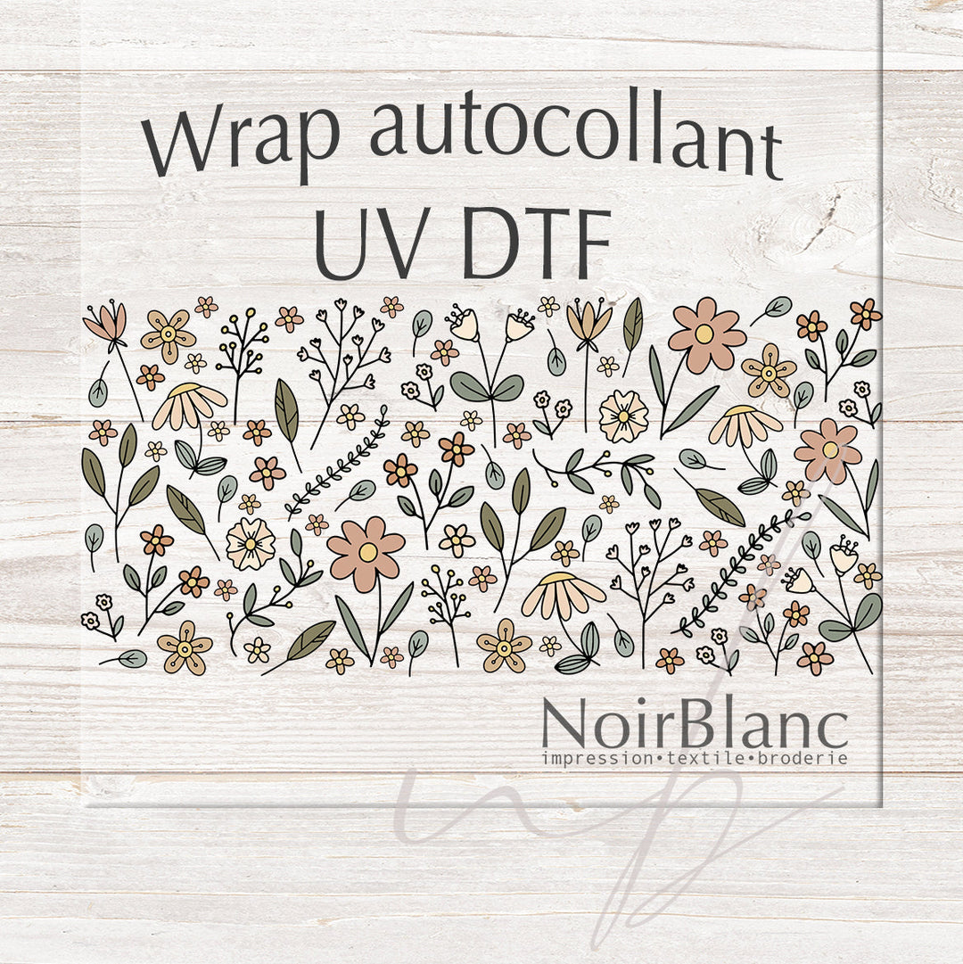 Verre Champs fleur terre / Autocollant UV DTF