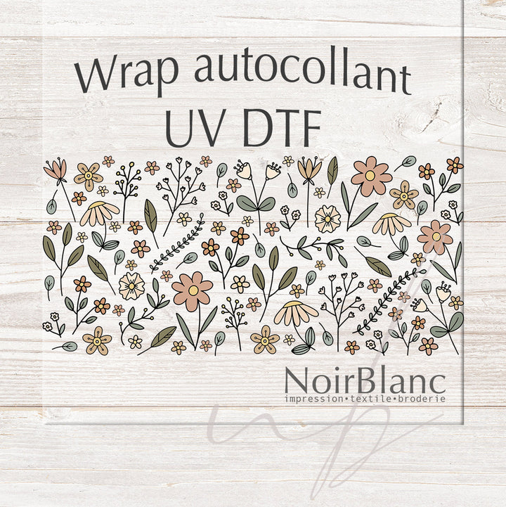 Verre Champs fleur terre / Autocollant UV DTF