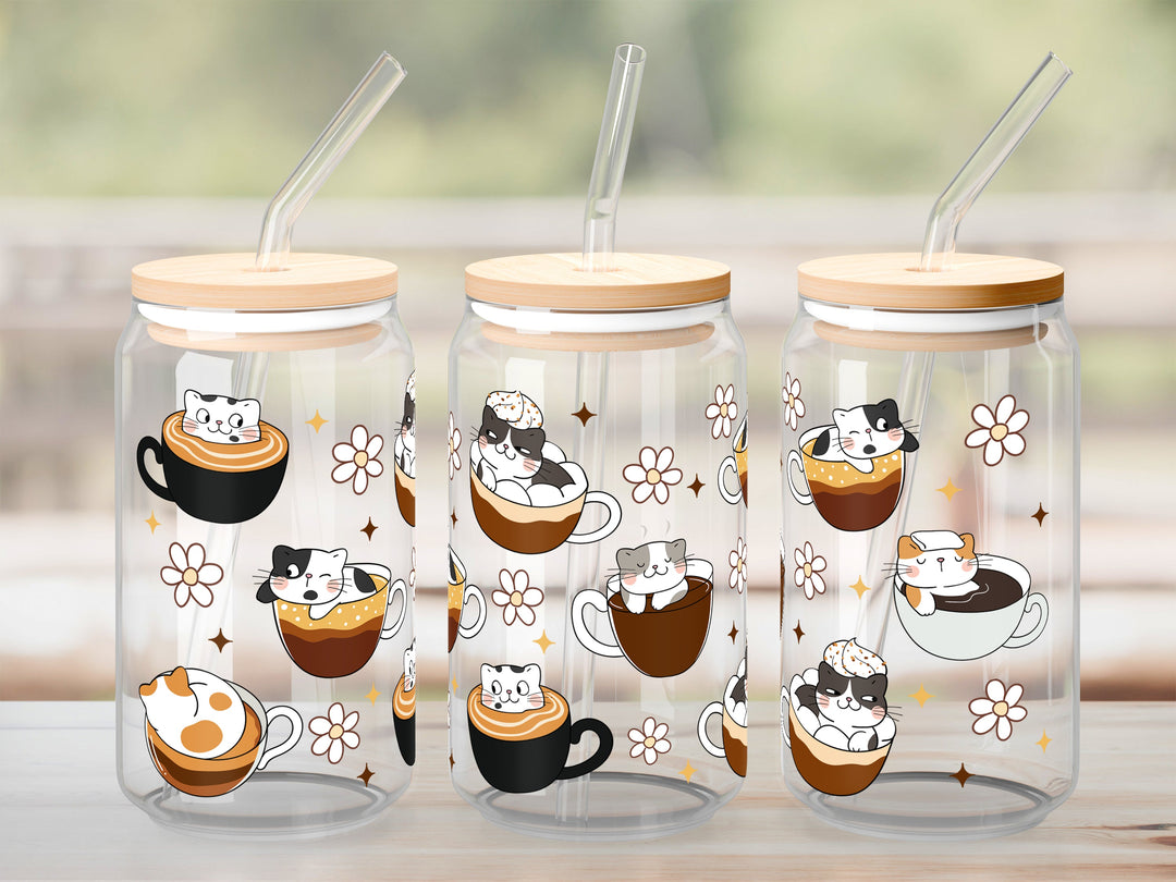 Verre Chat café / Autocollant UV DTF