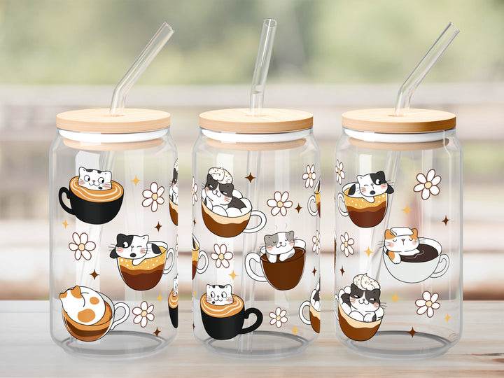 Verre Chat café / Autocollant UV DTF