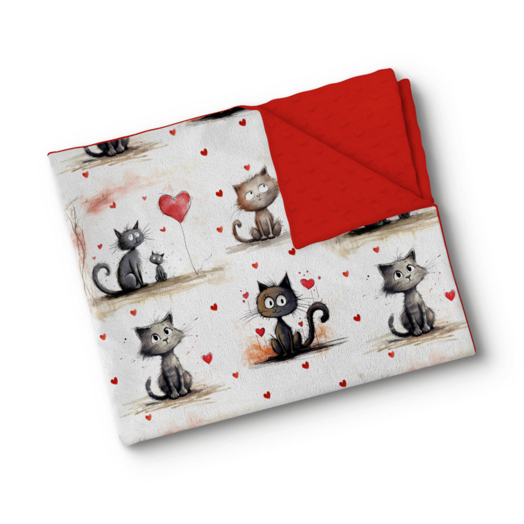 Chats de Saint-Valentin - Couverture de minky
