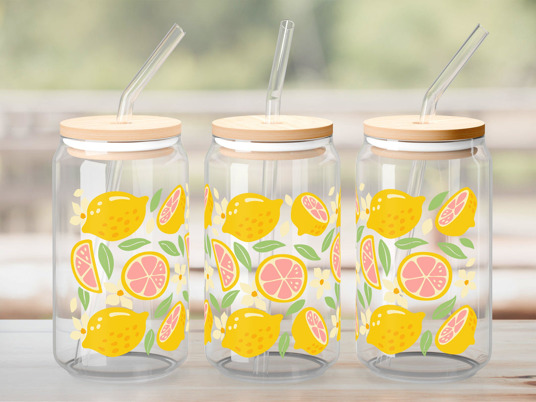 Verre Citron pamplemousse / Autocollant UV DTF