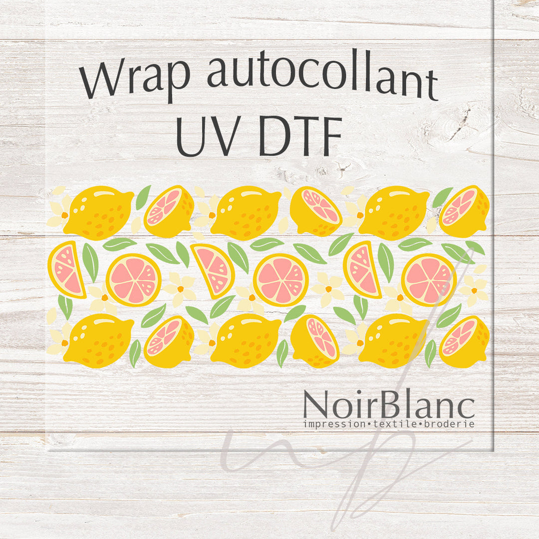 Verre Citron pamplemousse / Autocollant UV DTF