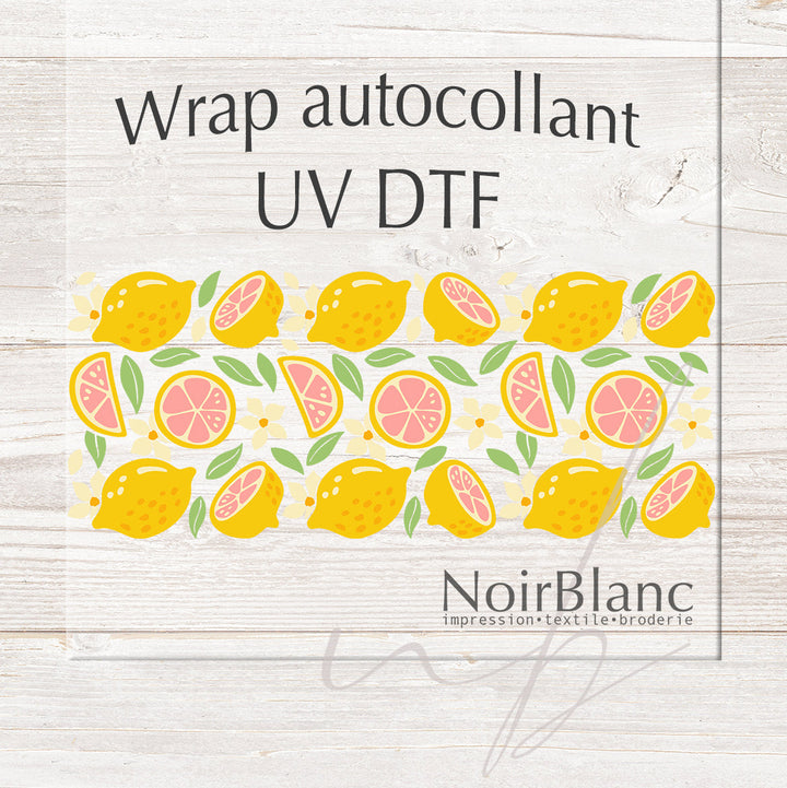 Verre Citron pamplemousse / Autocollant UV DTF