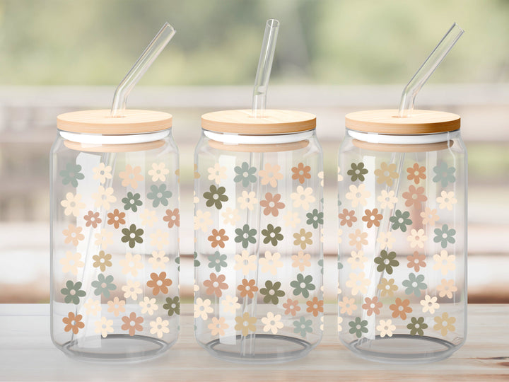 Verre Daisies terre / Autocollant UV DTF