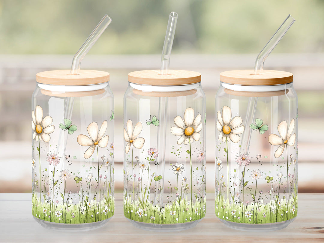 Verre Fleurs des champs / Autocollant UV DTF