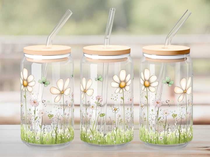 Verre Fleurs des champs / Autocollant UV DTF