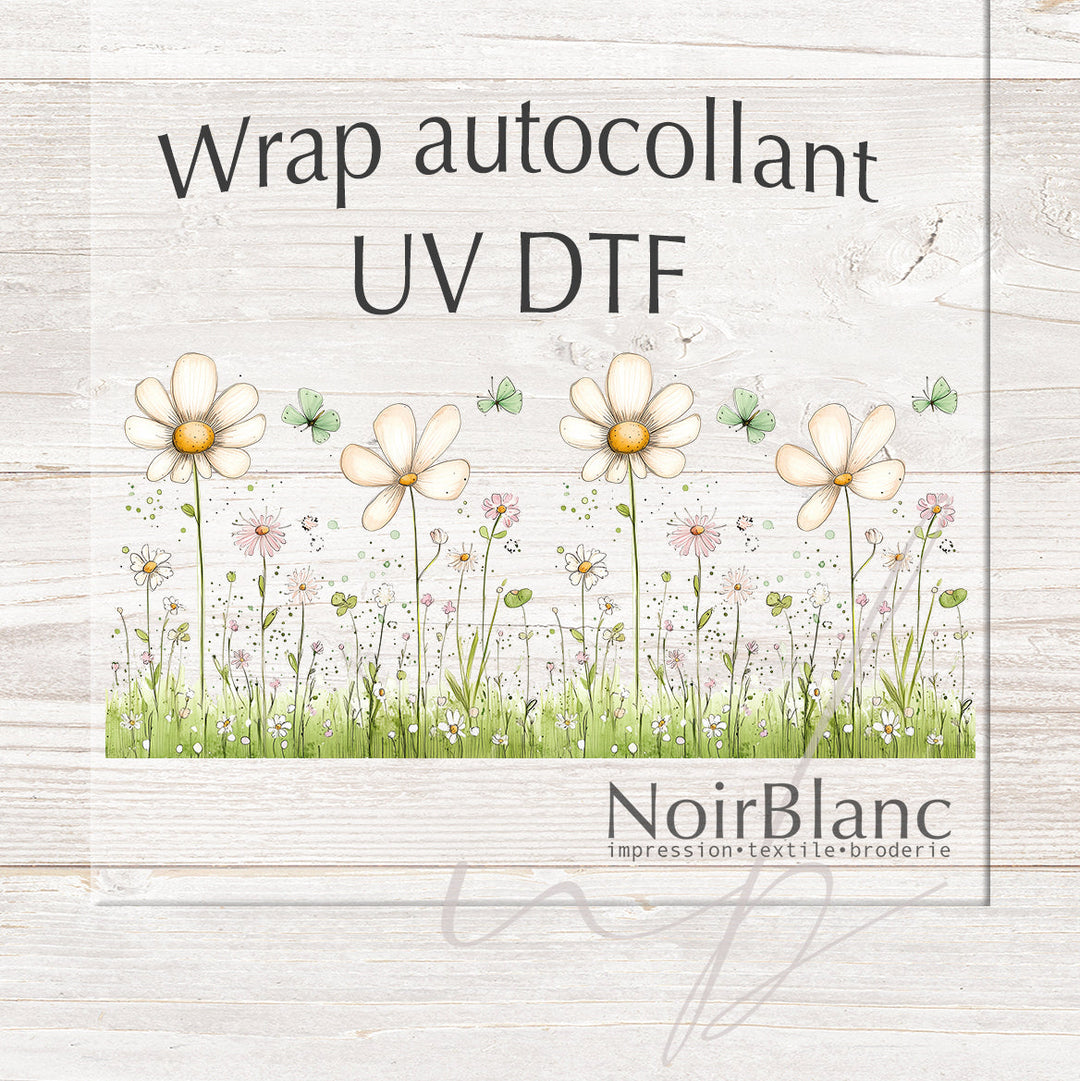 Verre Fleurs des champs / Autocollant UV DTF