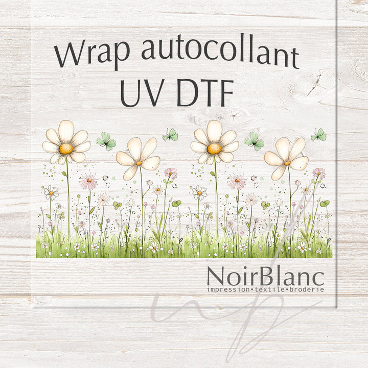 Verre Fleurs des champs / Autocollant UV DTF