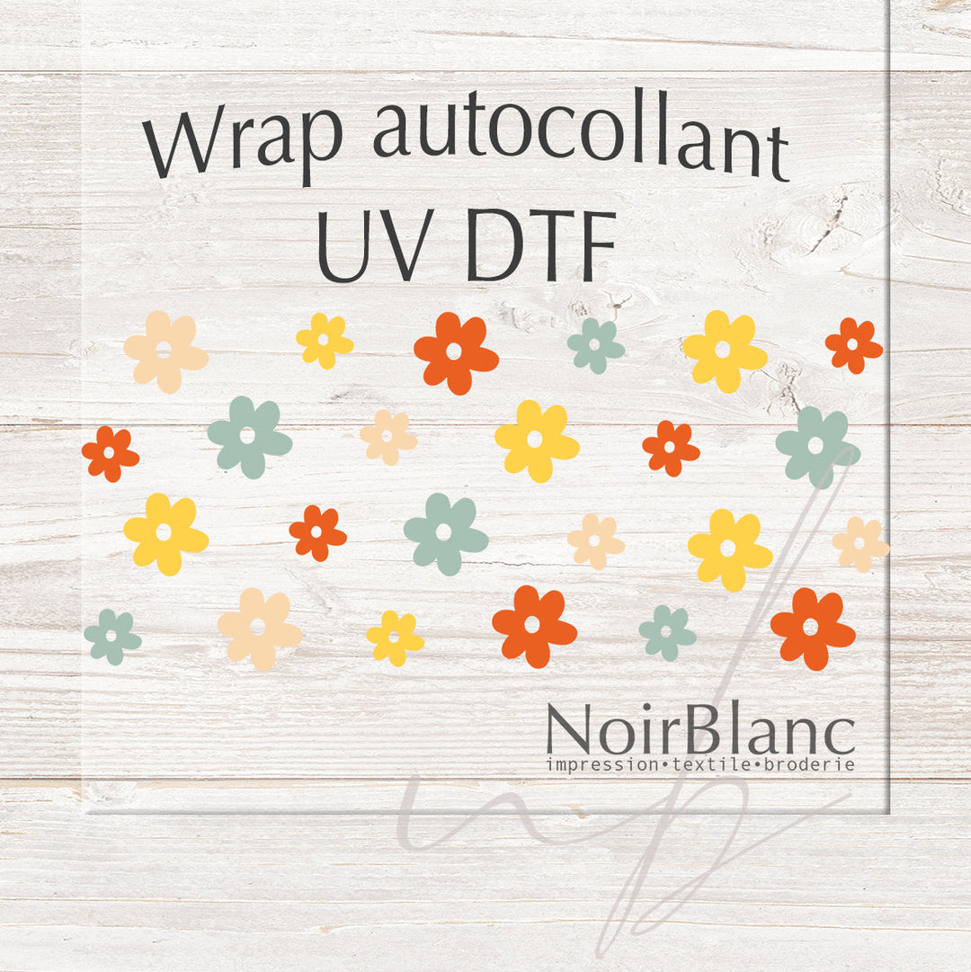 Verre Floral rétro / Autocollant UV DTF