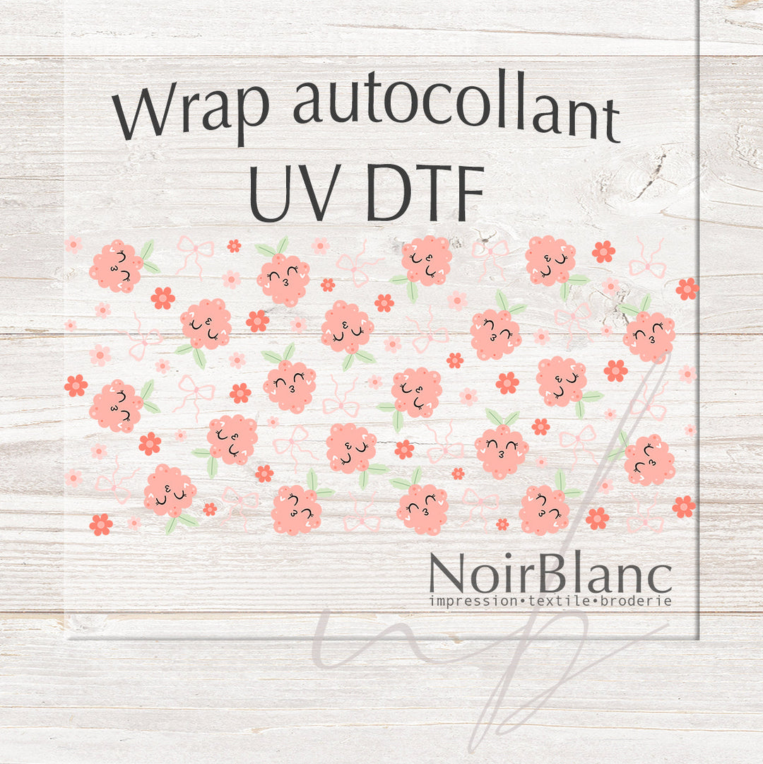 Verre Framboise coquette / Autocollant UV DTF