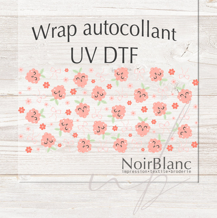 Verre Framboise coquette / Autocollant UV DTF