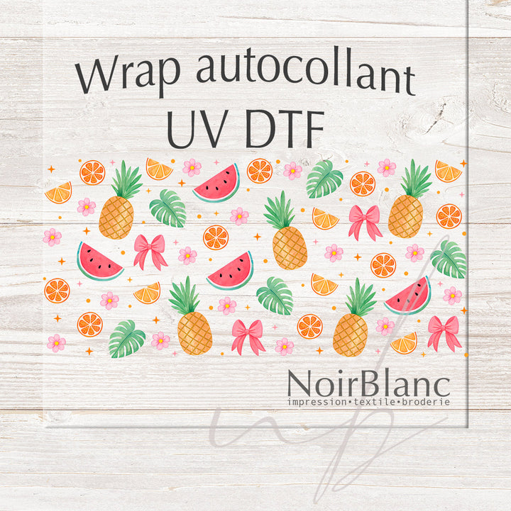 Verre Fruits d'été / Autocollant UV DTF