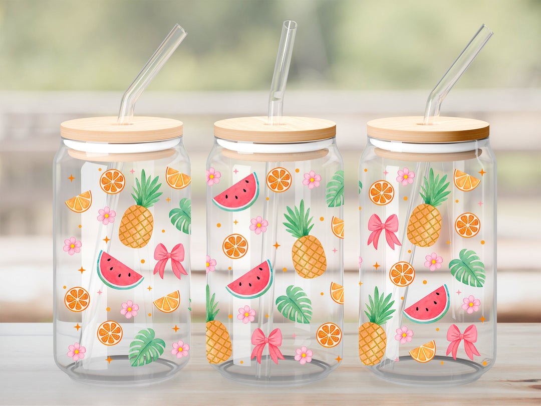 Verre Fruits d'été / Autocollant UV DTF