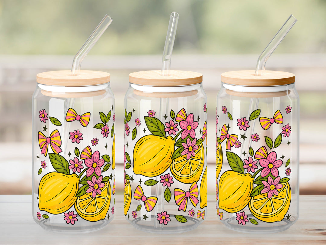 Verre Citrons groovy / Autocollant UV DTF