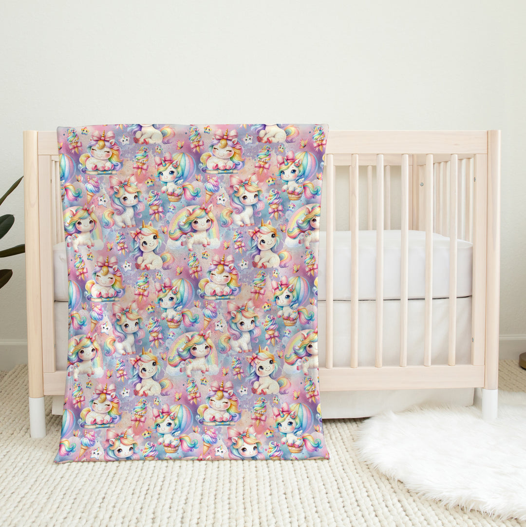 Sweet Unicorns - Reversible Minky Blanket 