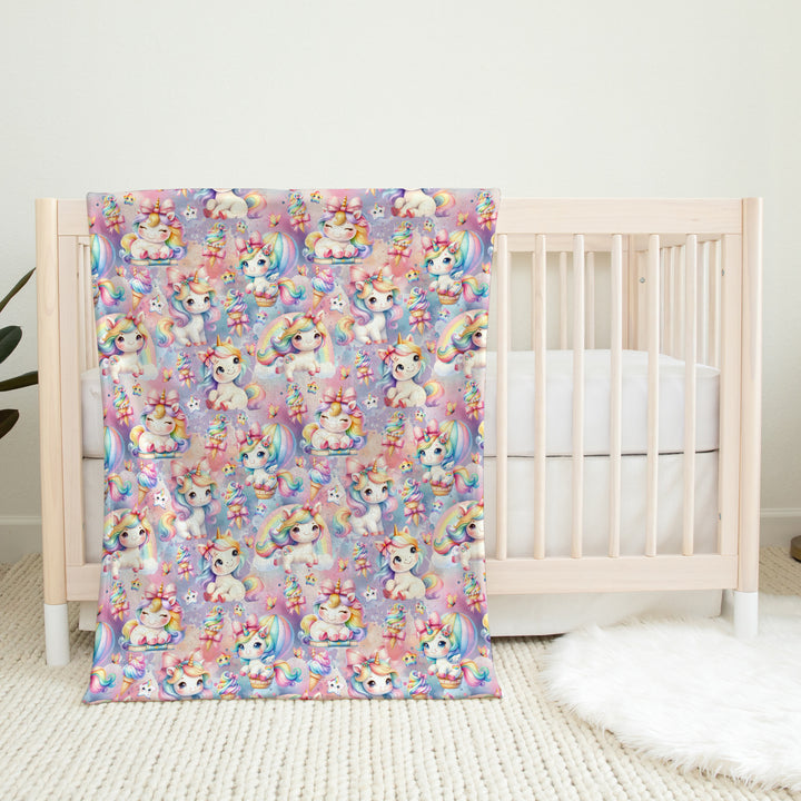 Sweet Unicorns - Reversible Minky Blanket 