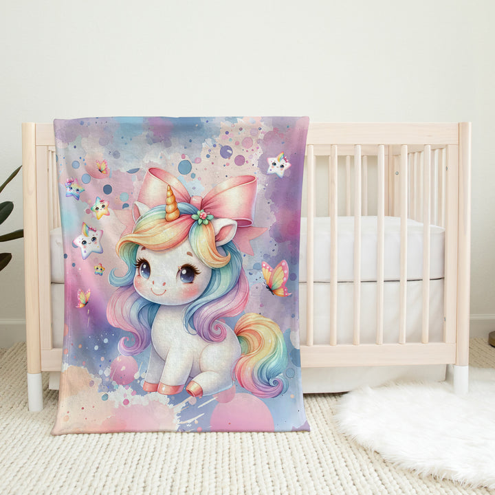 Sweet Unicorns - Reversible Minky Blanket 